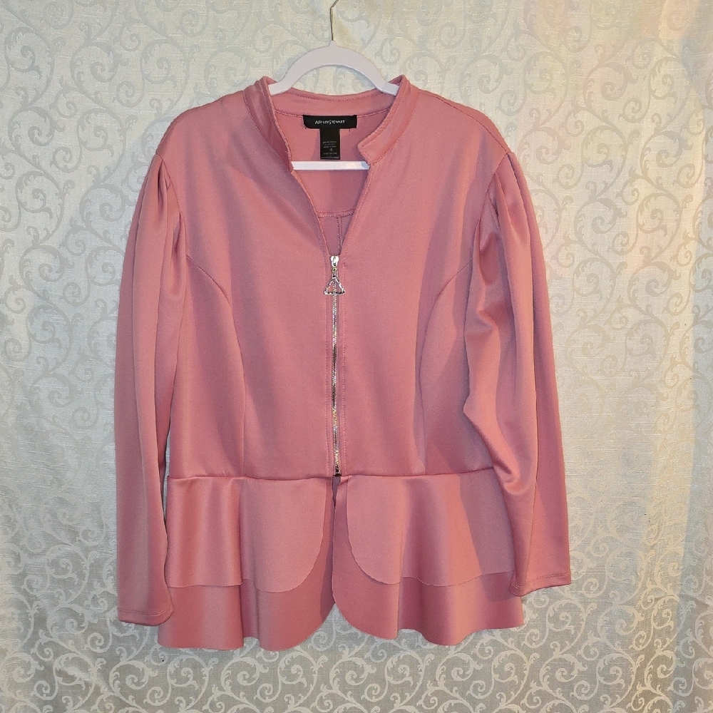 Ashley Stewart Blush Zip-Up Jacket